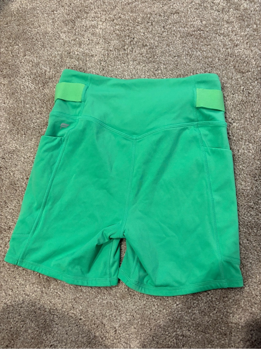 Fabletics Bright Green High-Waist Athletic Bike Shorts